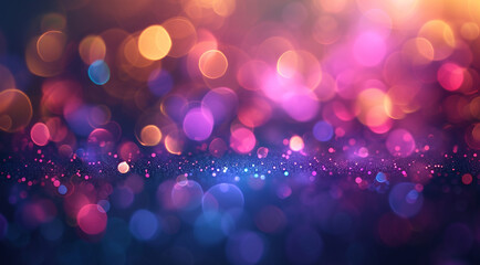 Enchanted Bokeh Dreamscape: Purple and Pink Glittering Celebration - carnivals - background -...