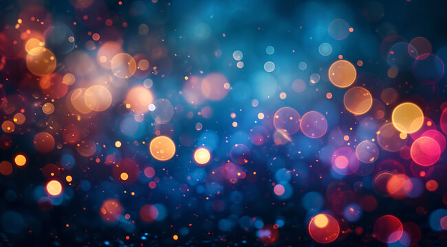 Cosmic Bokeh Dreams: Vivid Blue and Red Light Particles - carnivals - background - festivity
