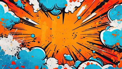comic bombs and explosive with multiple colored bursts Generative AI