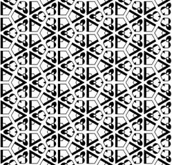 Black seamless abstract pattern. Overlay for background and backdrop. Ornamental design. PNG graphic illustration with transparent background.