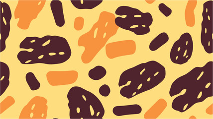 Retro fabric pattern. Spotted fur texture. Marker Drawn Animal Fur. Animals trendy background. Leopard or jaguar seamless pattern made of fall leaves.