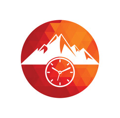 Time Mountain Logo Icon Design. Adventure time logo template illustration.