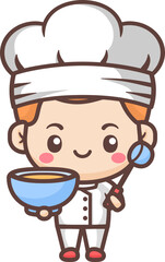 Cute little boy chef character