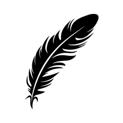 feather black silhouette logo svg vector, feather icon illustration.