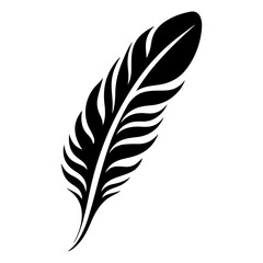 feather black silhouette logo svg vector, feather icon illustration.