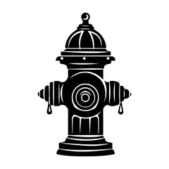fire hydrant icon illustration, fire hydrant black silhouette logo svg vector