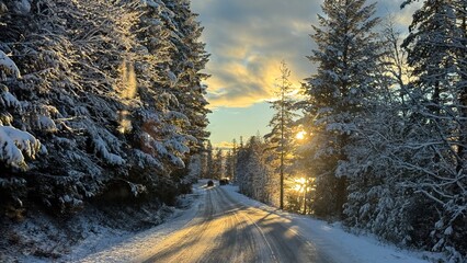 sunset in the mountains