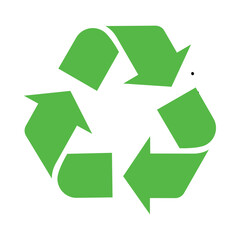 Green recycle arrow flat icon for apps and websites. Recycling symbol vector illustration.