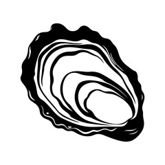 oyster black silhouette logo svg vector, oyster icon illustration.