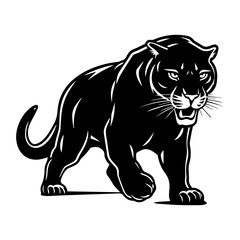 panther black silhouette logo svg vector, panther icon illustration.