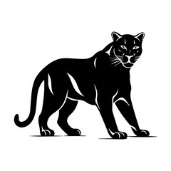 Obraz premium panther black silhouette logo svg vector, panther icon illustration.
