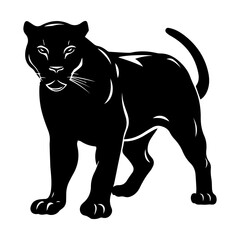 panther black silhouette logo svg vector, panther icon illustration.
