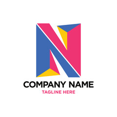 Vector letter n design with creative unique element idea concept and icon