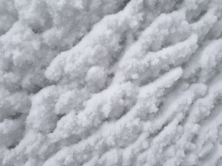 Snow on the roof of a car in winter. Close-up