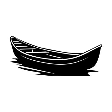 row boat icon illustration, row boat black silhouette logo svg vector
