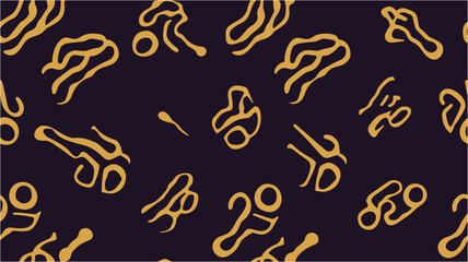 Vector hand drawn style illustration. Confetti background with serpentine ribbons. Winter scarf doodle seamless pattern background. Water pipe doodle seamless pattern background.