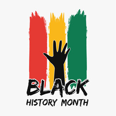 Vector illustration design of Black History Month. Annual celebration in february in USA and Canada, october in UK and Ireland. Concept of t-shirt, social media post, sticker, card design. - obrazy, fototapety, plakaty