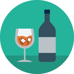 wine bottle and glass. hotel icon vector png. beach icon png. tourist place vector icon. tourism, vacationist, globetrotting, hostel, visitor, traverse, travel icon png.