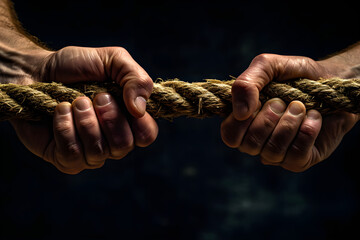 Struggle and Tension Illustrated by Tug of War - obrazy, fototapety, plakaty