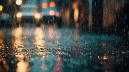 Pioggia Urbana- Uno Sguardo alla Pioggia Intensa che Trasforma le Strade della Città