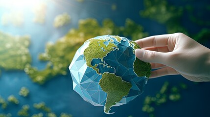 green friendly eco Hands of business people Embracing Green Globe.Protecting Planet Together.Environment Earth Day. Responsibility for the environment. Ecosystem and Organization Development ESG csr