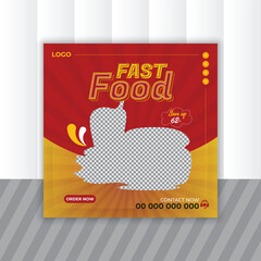 Food social media promotion and Instagram banner post design template