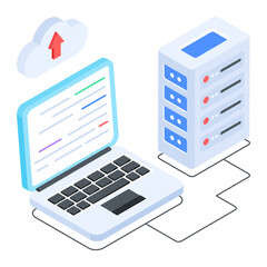 Check out this isometric icon of cloud servers 