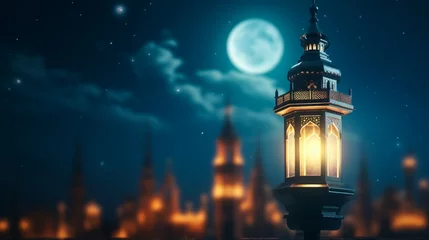 Foto op Plexiglas Ramadan Lantern Moon in the background  © Muhammad