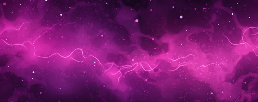 Magenta magic starry night. Seamless vector pattern with stars texture marble
