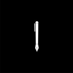 Pencil icon simple sign isolated on black background