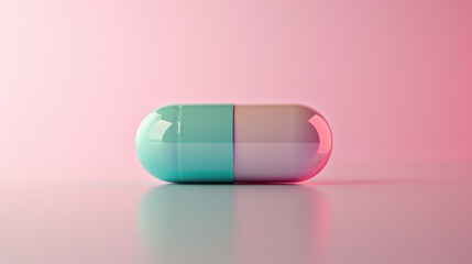 Close-up of a single medical capsule pill - obrazy, fototapety, plakaty