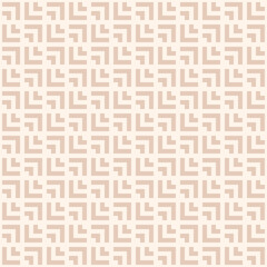 Vector minimal seamless geometric pattern. Modern abstract beige background, simple repeat texture. Ornament with grid line, chevron, zigzag, arrows, squares. Subtle geo design for decor, print, wrap