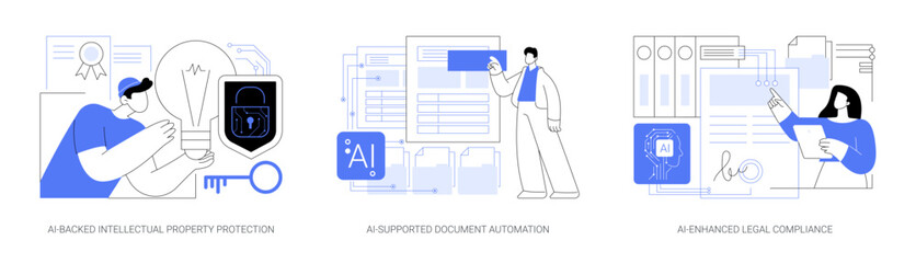 AI tools in Legal Services abstract concept vector illustrations.