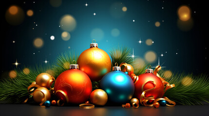 Light Glare Colorful Christmas Bokeh Lights Background Banner