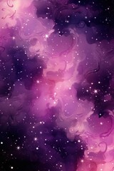 Mauve magic starry night. Seamless vector pattern with stars texture marble