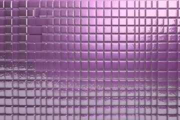 Mosaic cubic geometrical wall in lilac, very light gray, light silver, pastel pink, muted purple pink tones.