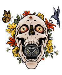 ghost, nature, bird, butterfly, Bee, flower, skull, owl, ghost illustration, ghost Clipart