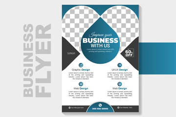 It’s a modern, professional, creative and eye-catchy Corporate Business Flyer Template.