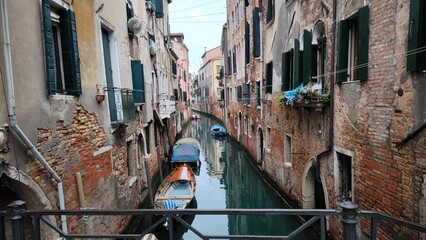 Venice canal with boats