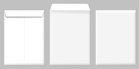 realistic office manila envelope over gray background document folder