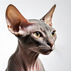 sphinx cat isolated white background, Profile shot. ai generative