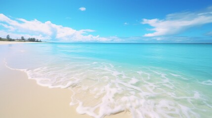 Fototapeta na wymiar A pristine white sandy beach with turquoise waters