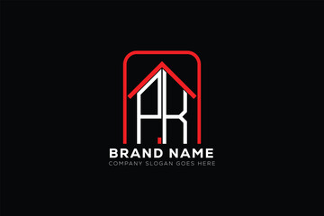 PK letter creative real estate vector logo design . PK creative initials letter logo concept. PK house sheap logo