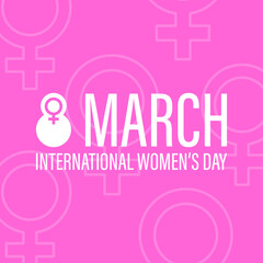International Women's Day template for Social Media Post, Card, Banner. Female gender sign. Greeting card for 8 March. Vector illustration