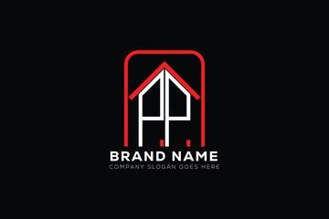 PP letter creative real estate vector logo design . PP creative initials letter logo concept. PP house sheap logo