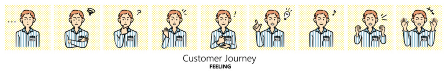 人物イラスト（コンビニ店員・男性）