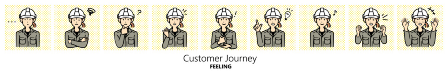 人物イラスト（作業員・女性）