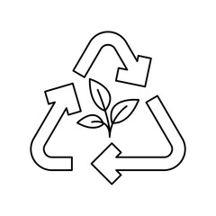 Organic recycle color line icon. Composting. Vector isolated element.