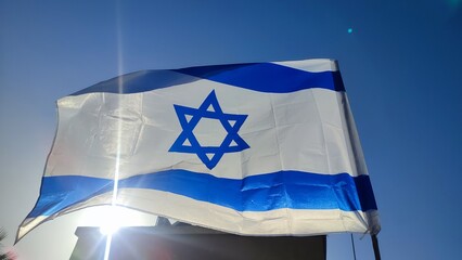 white blue flag of Israel, Israeli symbol star of Magen David