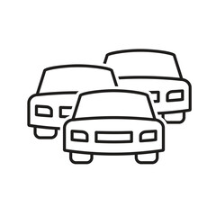 Traffic jam icon, isolated on white background, vector illustration